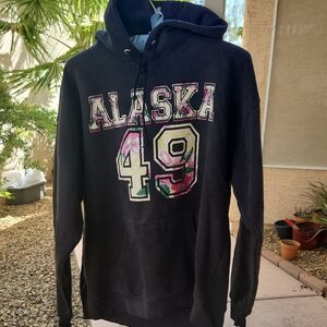Hanes Black Alaska 49 Hoodie Sweatshirt